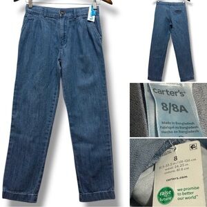 437 Carter’s | NWT Boys Blue Cotton Pull-On Pants with Adjustable Waist (Size 8)